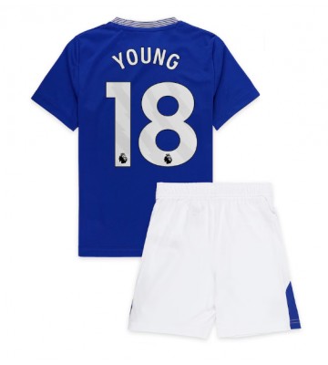 Everton Ashley Young #18 Hemmakläder Barn 2024-25 Kortärmad (+ Korta byxor)